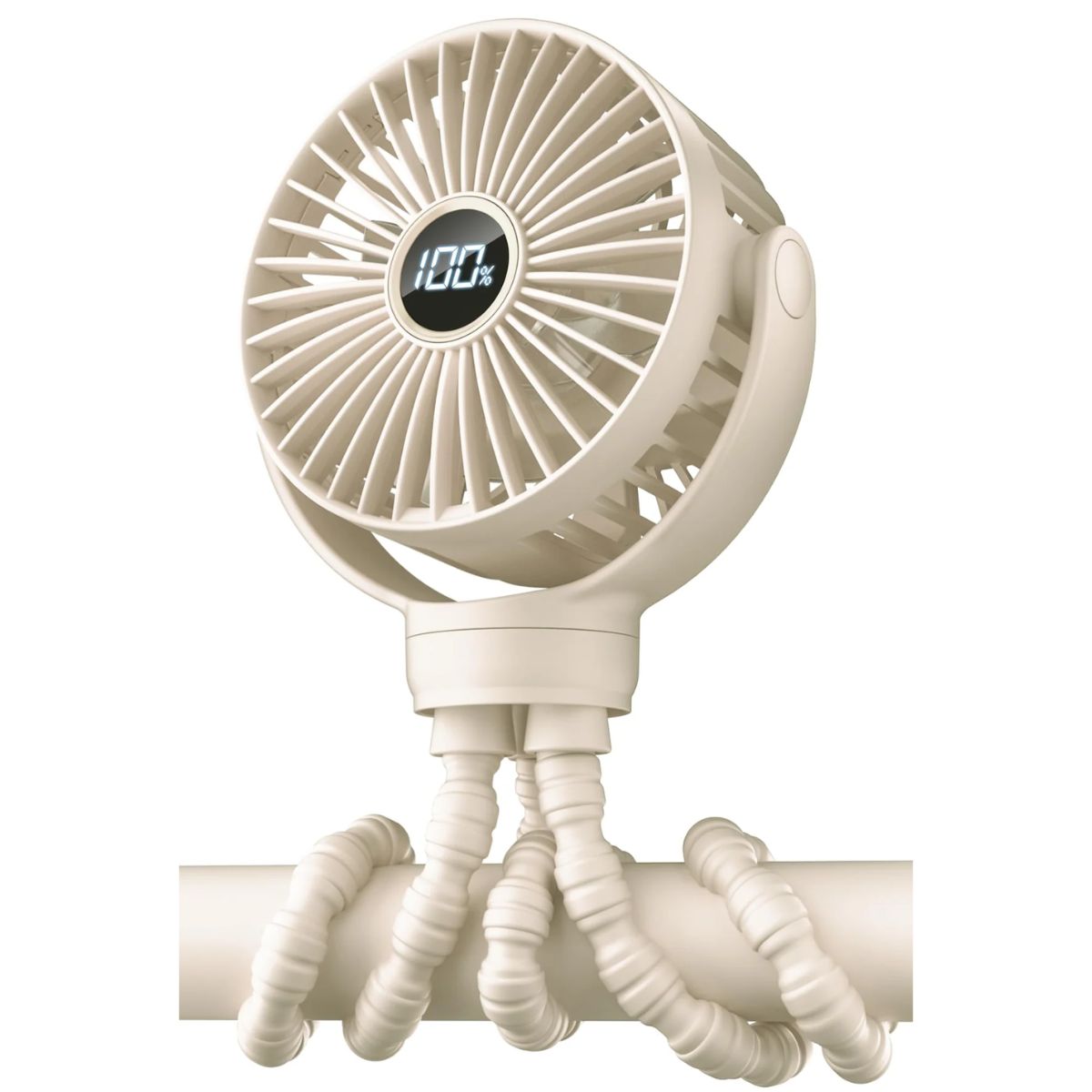 Kidee Portable Stroller Fan, Mini Baby Fan Battery Operated, Led Display With 3 Speeds, Small Clip - Koospark