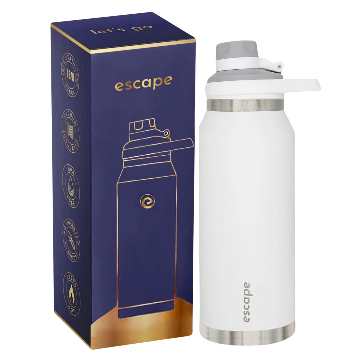 Escape 1 Liter Water Bottle Ideal For Gym Dishwasher Safe 34 Oz Insulated Stainless Steel That Keep