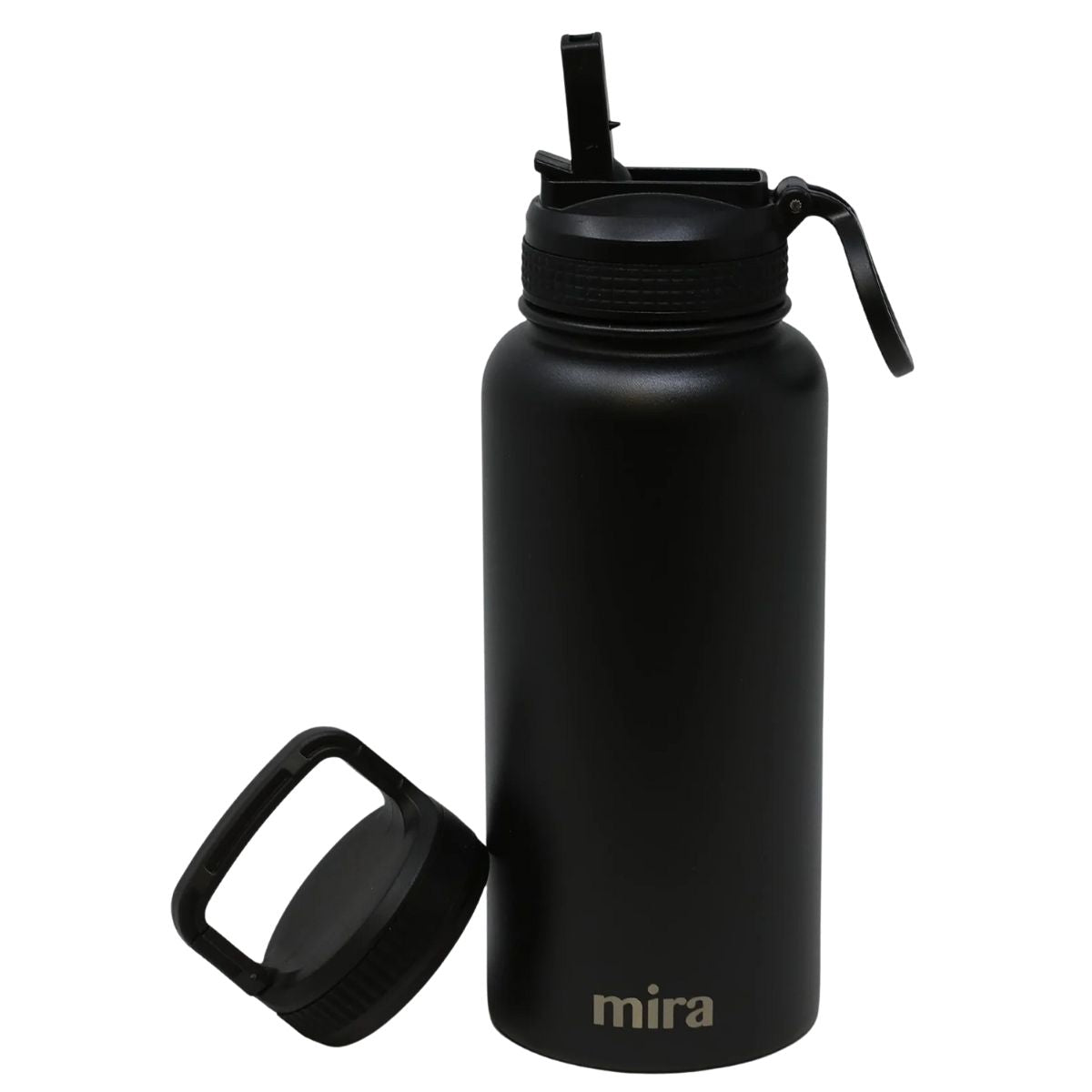 Mira 32 Oz Insulated Water Bottle - Stainless Steel Sports Flask With 2 Lids (Straw & Handle)