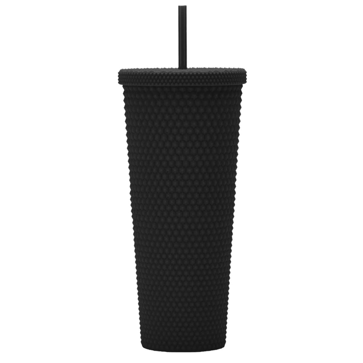 24Oz Fully Studded Tumbler.Matte Black Studded Tumbler With Lid And Straw.Reusable Double