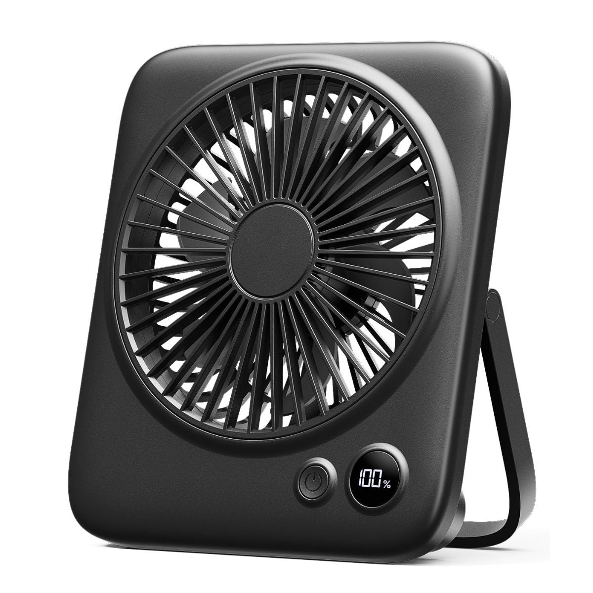 Otlonpe Small Desk Fan 6.5 Inch, 4000Mah Rechargeable Portable Fan For Travel, Slim Quiet, 7.5-22H - Koospark