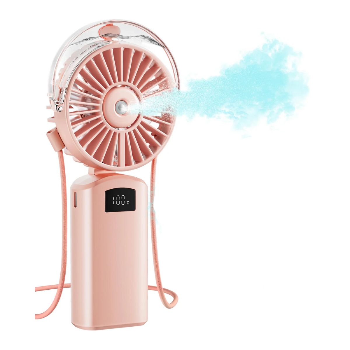 Gaiatop Portable Misting Fan, 180° Foldable Handheld, 3 Speeds Usb Rechargeable, Spray Water Mist - Koospark