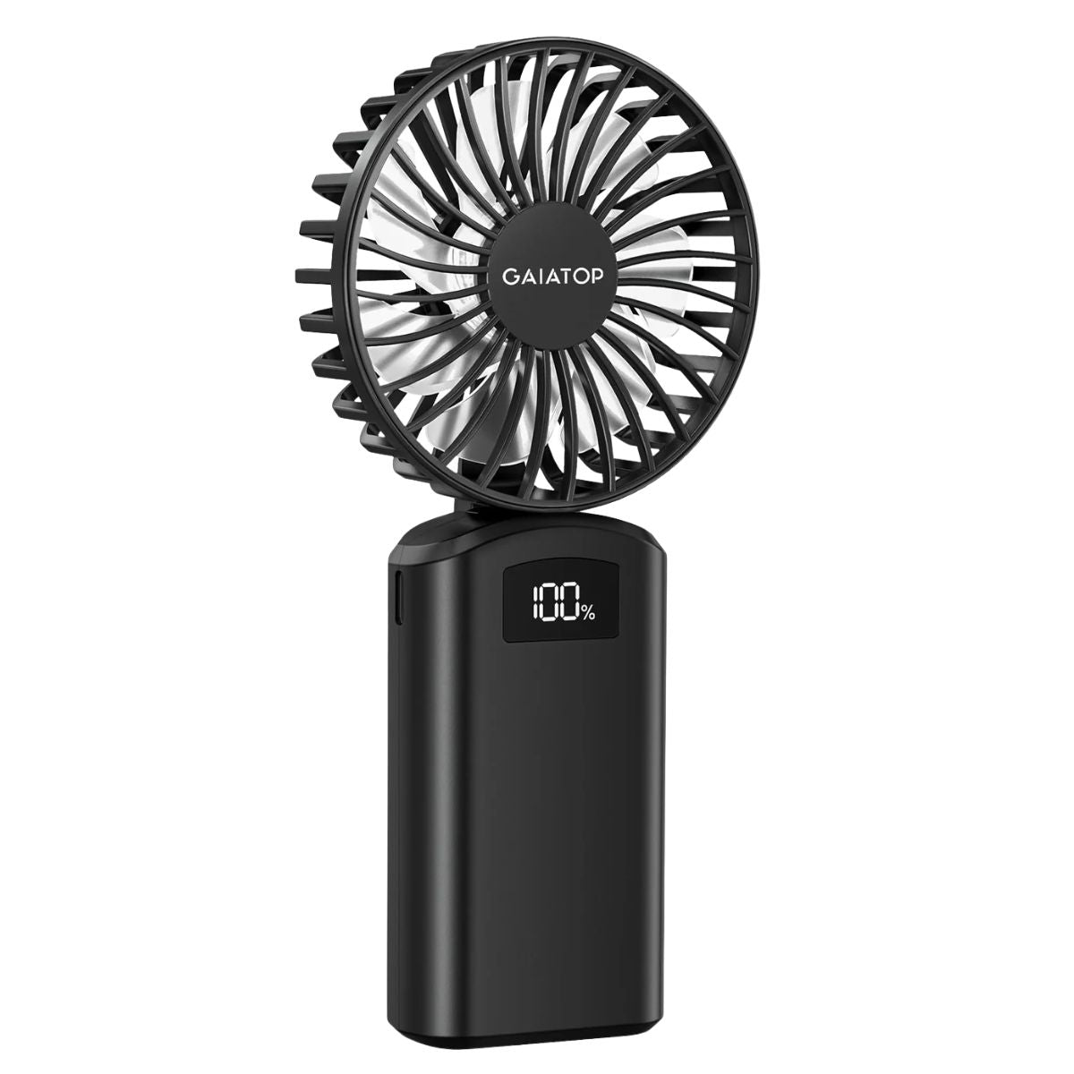 Gaiatop portable handheld fan in folded position, compact and lightweight design - Koospark