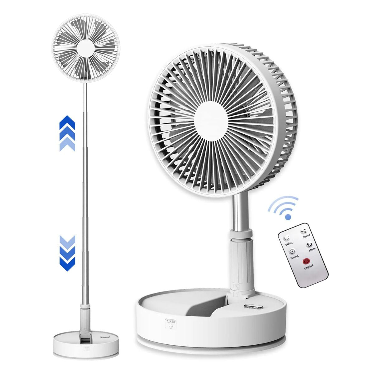 Un Unitedtime Oscillating Fan With Remote Control, 7200Mah Rechargeable Battery Operated Travel - Koospark