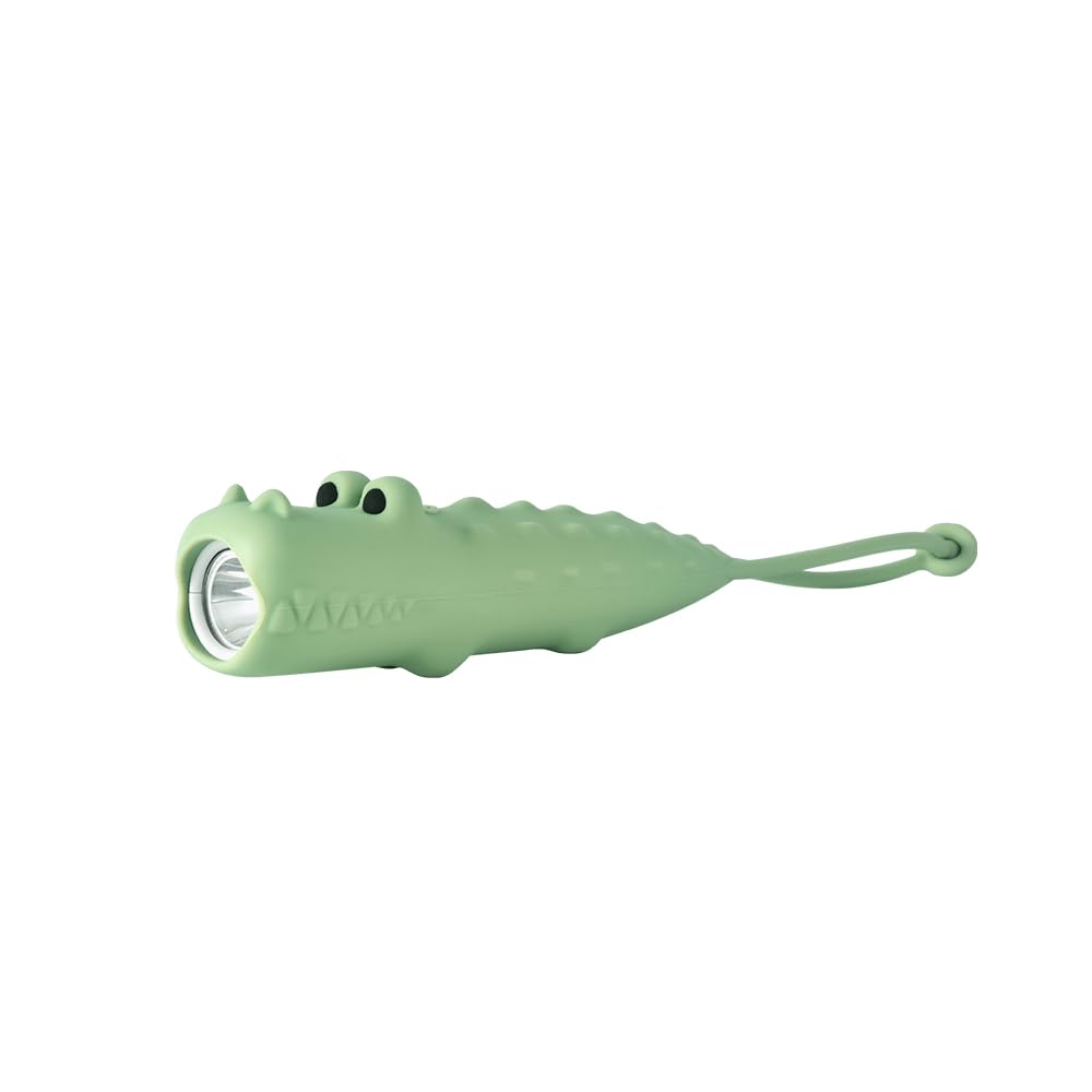 Yzyoe Rechargeable Crocodile Led Flashlight, Cute Animal Shaped Silicone Flashlight, Comfortable Touch Long Press To Adjust Brightness Portable Outdoor Lighting Creative Light.