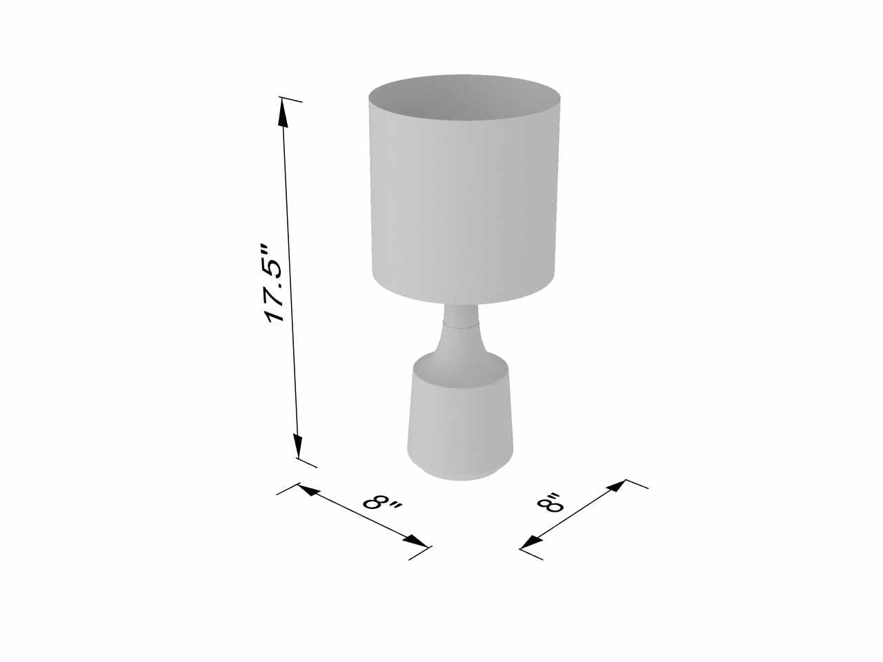 Hauteloom Canayan Table Lamp - Modern Desk Lighting - White Linen - Black - 17