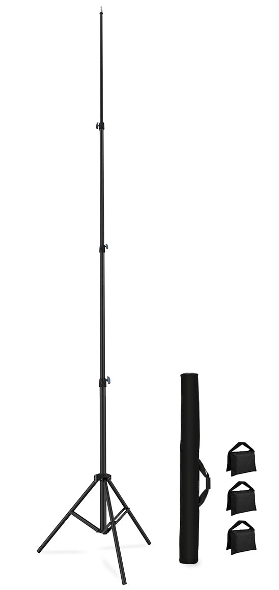Geordgy 20' Heavy Duty Tripod Stand, 240''/20Ft/600Cm Air-Cushioned Super Tall Telescoping Light Stand For Photography, Video, 360 Gimbal, Action Camera, Sports, Gopro