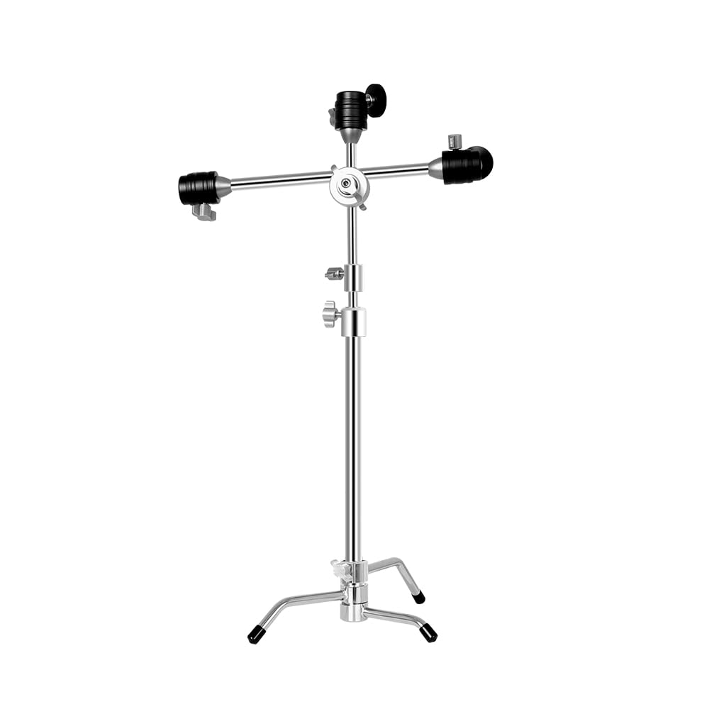 Andoer C-Stand 20.8 Inch Desktop Tripod Phone Tripod Aluminium Alloy Load Capacity 10 Kg/22 Lb 2 Sections With Desktop Tripod With Removable Crossbar
