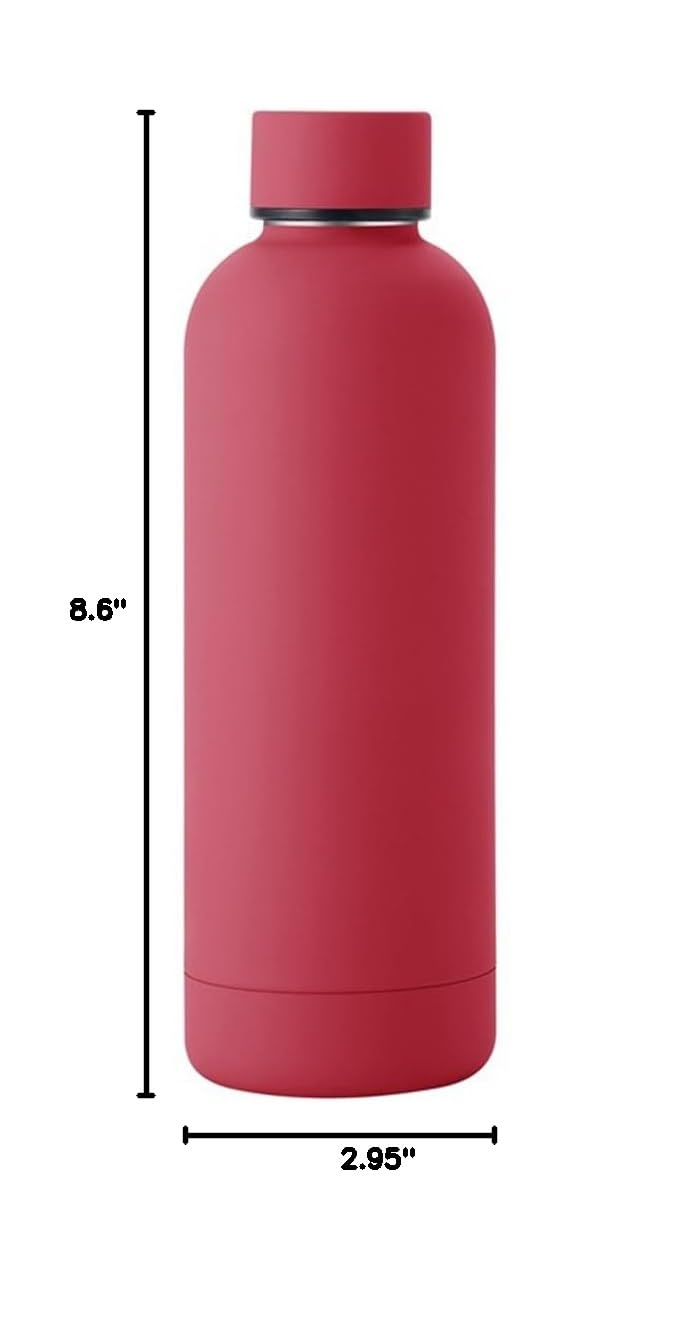 17Oz Stainless Steel Insulated Narrow Mouth Sports Water Bottle, Double Wall Cola Shape