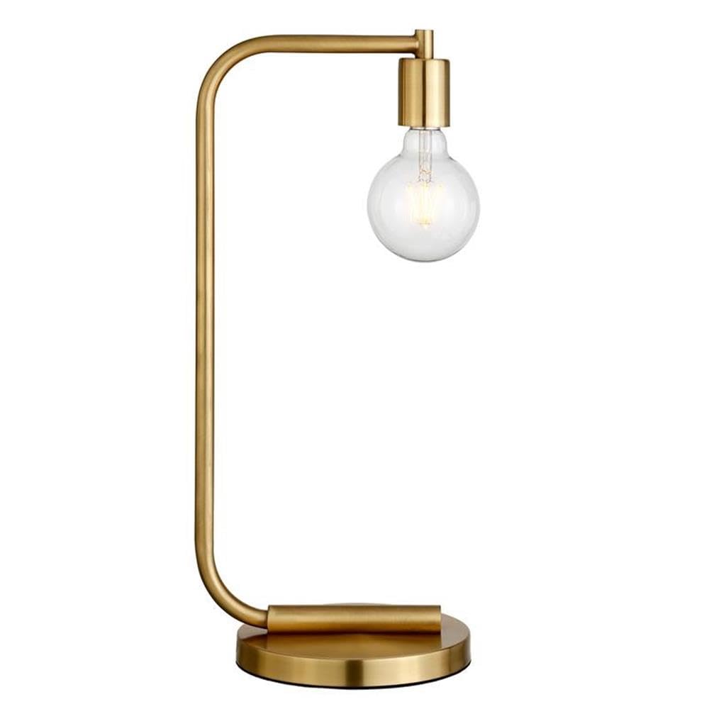 Henn&Hart Morgan 20.5" Tall Arc Table Lamp With No Shade In Brass/No Shade