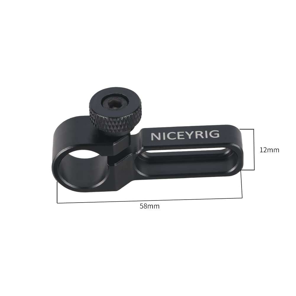 Niceyrig 15Mm Single Rod Holder With Counterbore, Side Mount Extension Rod Rail Block For Camera Cage Top Handle Follow Focus Matte Box - 492