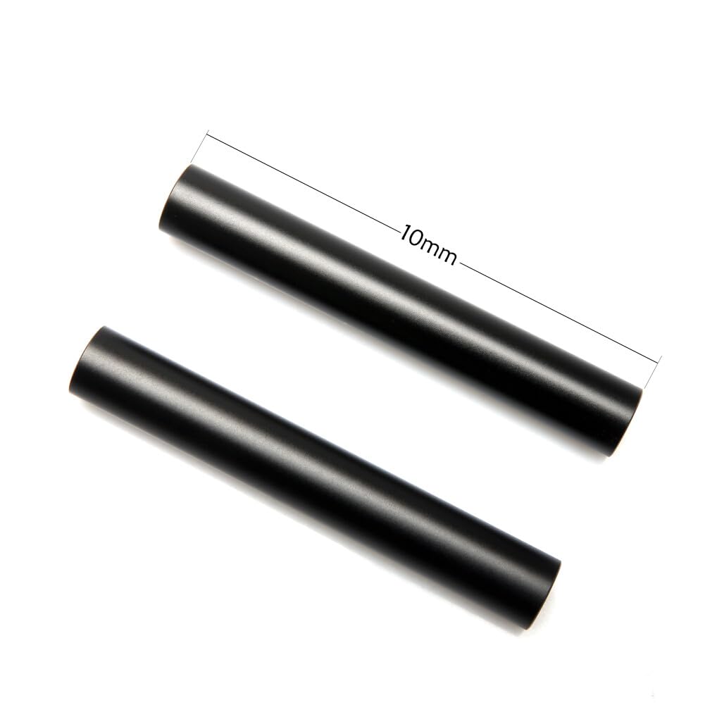 Niceyrig 4 Inch 15Mm Rod For 15Mm Dslr Rod Rail Block System, Lens Support, Matte Box, Follow Focus, Black Aluminum Alloy - R049