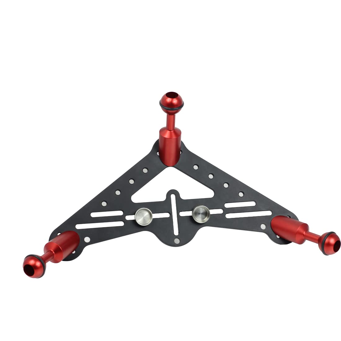 Novelgoal Aluminum Tripod Mount Dslr Diving Photo Triangular Gimbal Tray Rig Underwater Photography Holder (Red Ballhead Tray)