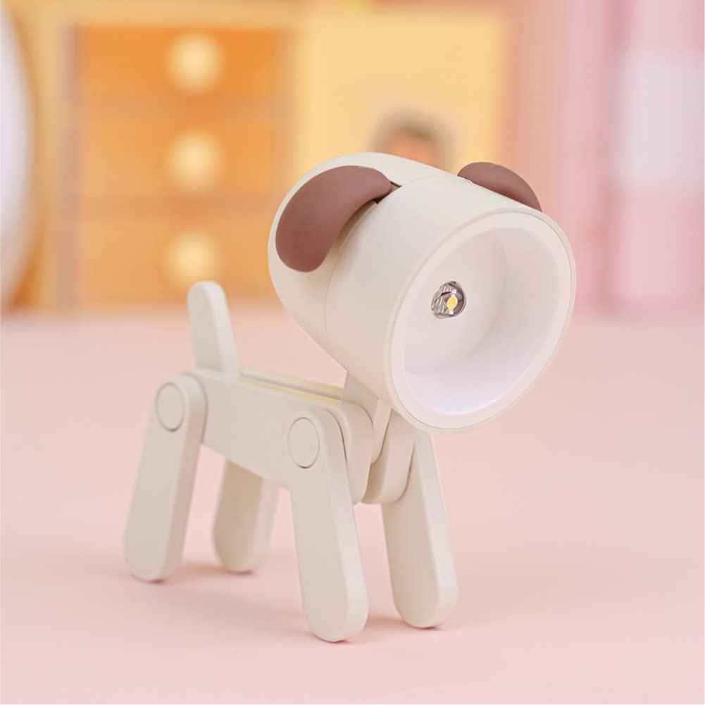 Spassleben Cute Night Light For Kids, Mini Led Table Desk Lamp, Decorative Lamp Indoor Nightstand, Animal Pet Nightlights, Christmas Decorate Birthday For Children, Students (Dog 3 Colors-D)