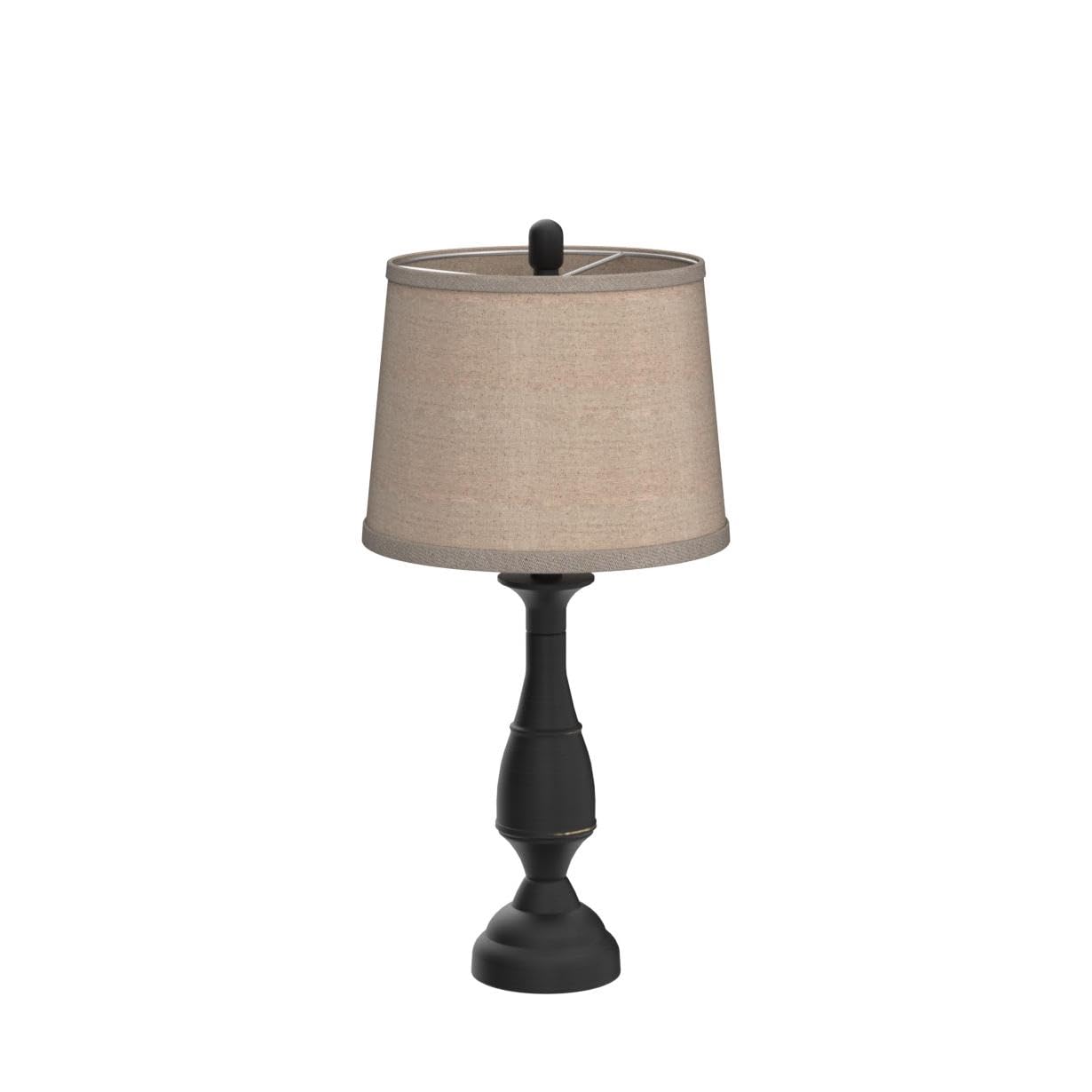 Regency Hill Ben Farmhouse Traditional Table Lamps 25" High Full Size Set Of 2 Dark Bronze Brown Metal Beige Linen Drum Shade Decor For Living Room Bedroom House Bedside Nightstand Home Office