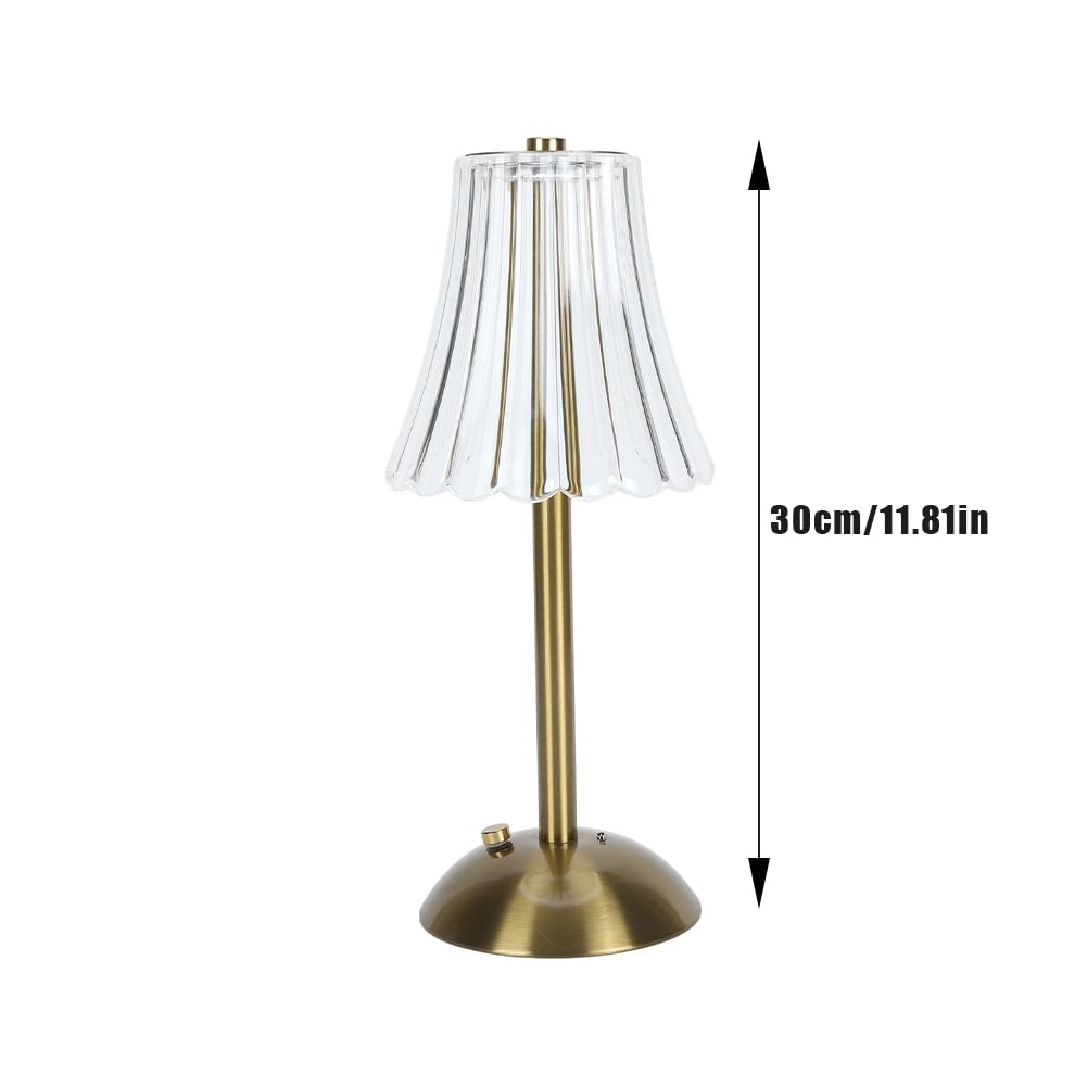 Tiiyee Cordless Table Lamp, 1200Mah Rechargeable Battery Operated Lamp 3 Color Dimmable Led Touch Crystal Vintage Small Night Light For Bedroom Living Room Restaurant Outdoor Office Desk Counter