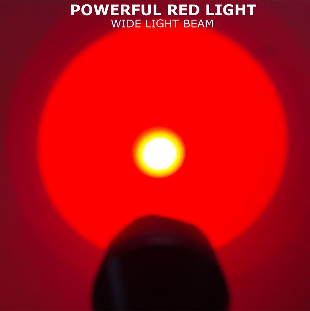 Mviocs High Power 2 Pack Red Flashlights, Red Led Flashlight 3 Modes High Lumens Led Red Light Torch Zoomable Red Flash Light For Outdoor, Astronomy, Aviation, Night Observation
