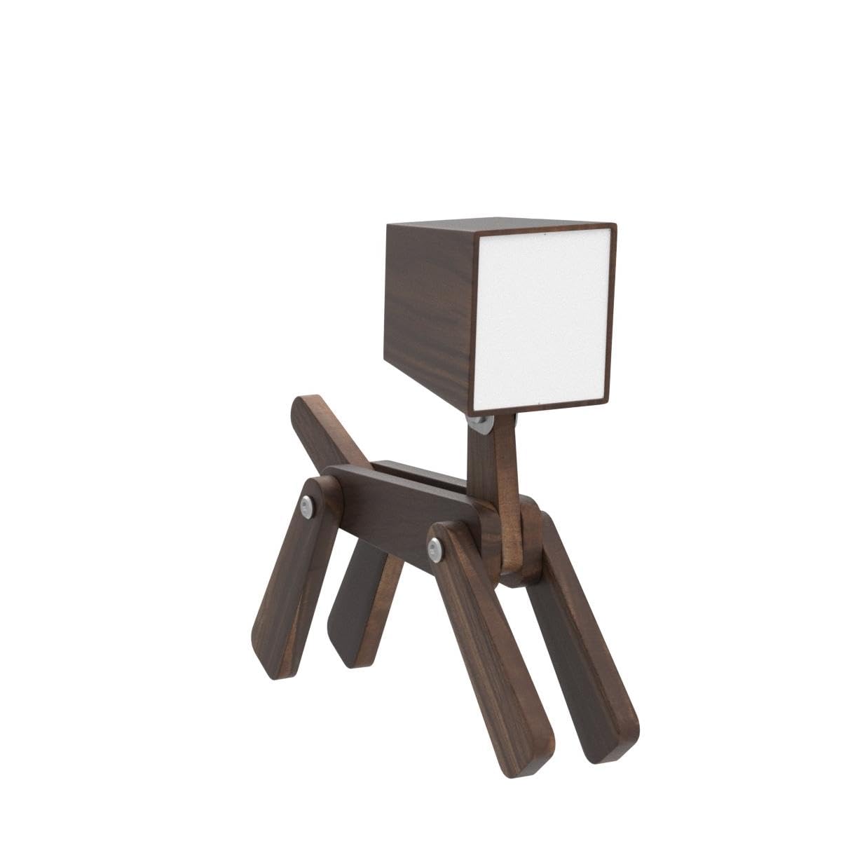 Hroome Super Cute Dog Table Lamp For Kids Room Bedroom Bedside - Dimmable Touch Control Wood Fun Unique Desk Lamp Warm White Light For Friends Boys Girls Dorm Farmhouse (Walnut Color)