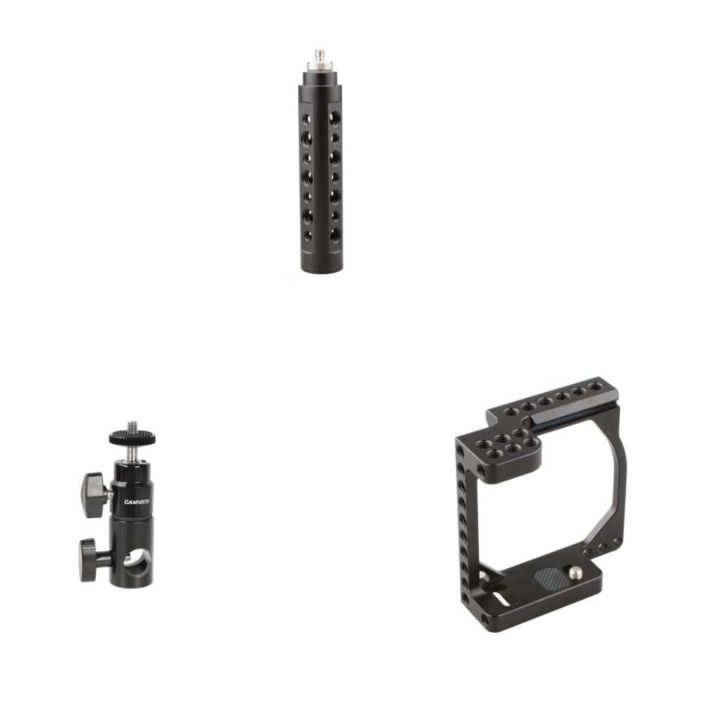 Camvate Aluminum Alloy Handle Grip + Tiny Cinema Camera Cage + Light Stand Mount