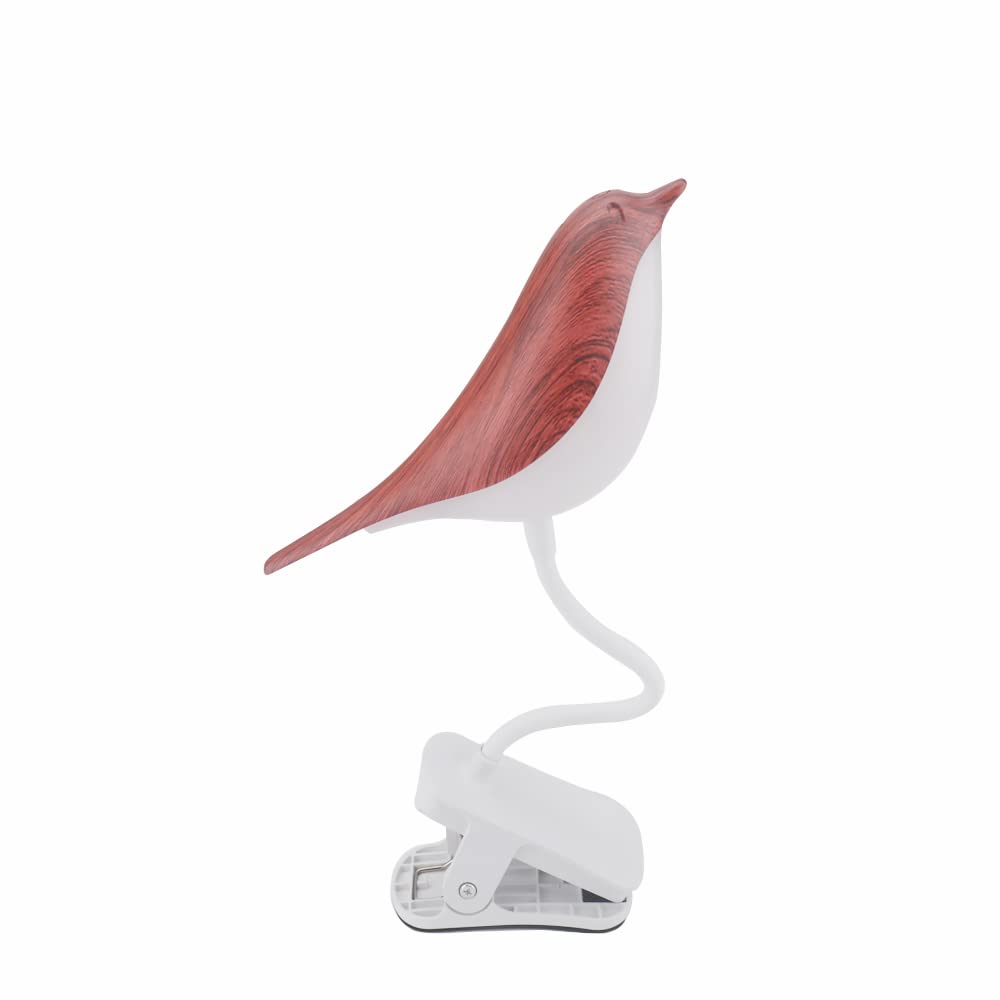 Zdayoz Bird Reading Table Lamp Student Children'S Study Special Bedroom Charging Clip Lamp Bedside Night Lamp (Brown)