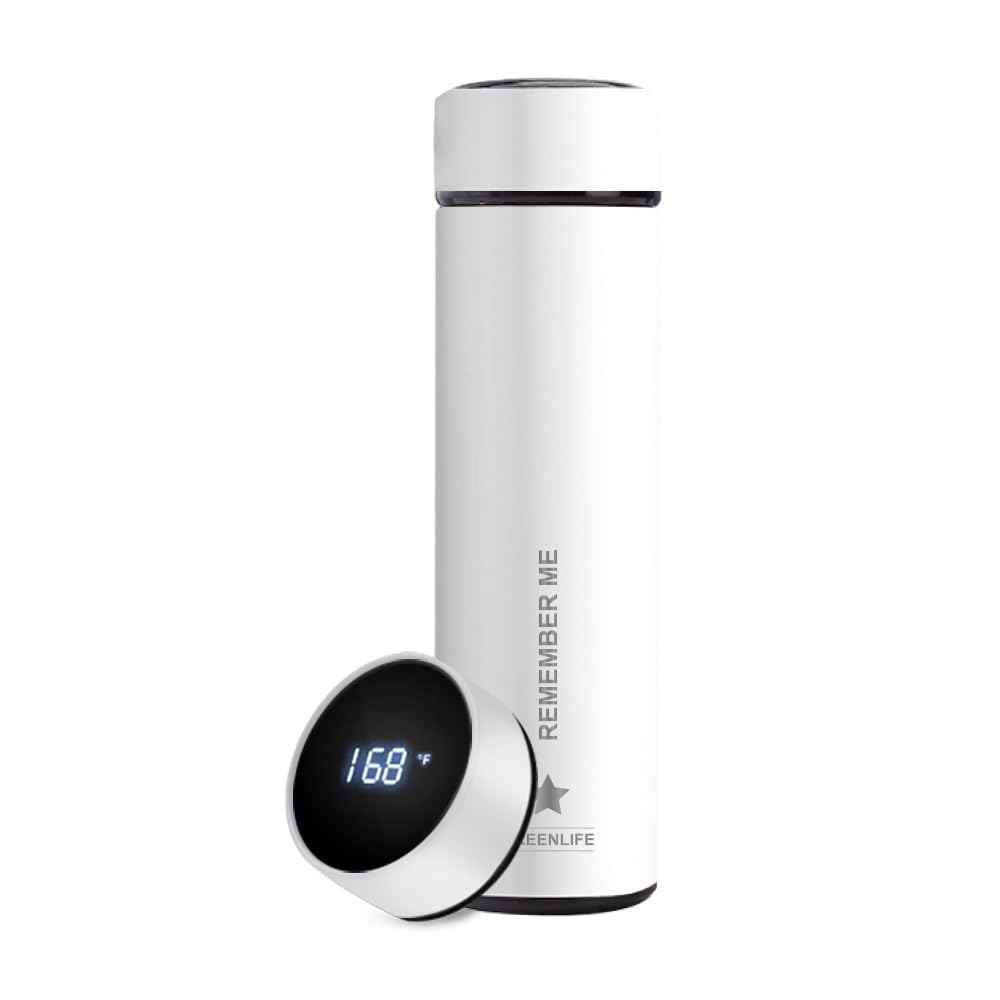 Greenlife Hydro Smart Sports Water Bottle With Led Temp Display, Vacuum Insulated Stainless Steel