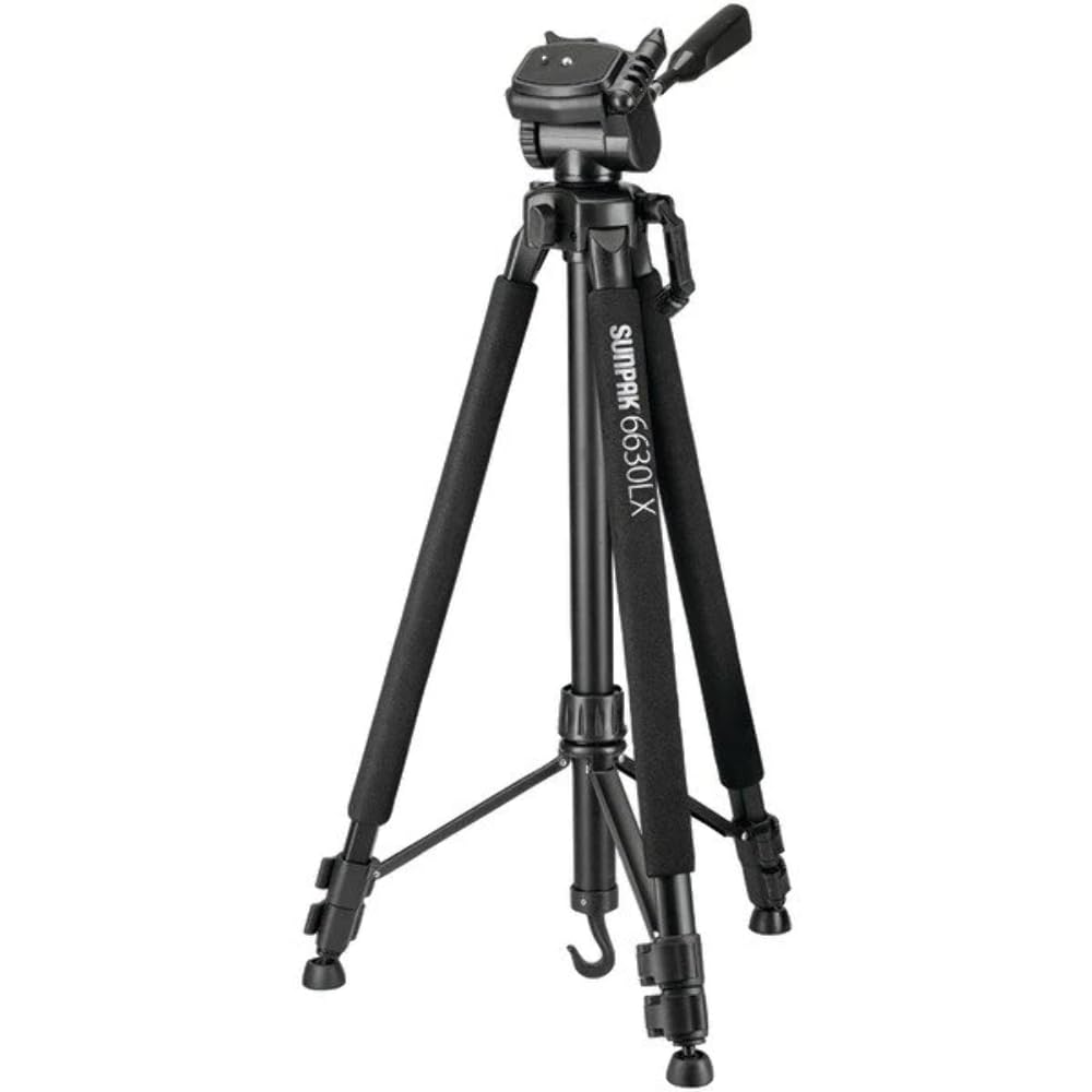 Sunpak 620-663Lx 6630Lx 66" Photo/Video Tripod With Adapters, Black