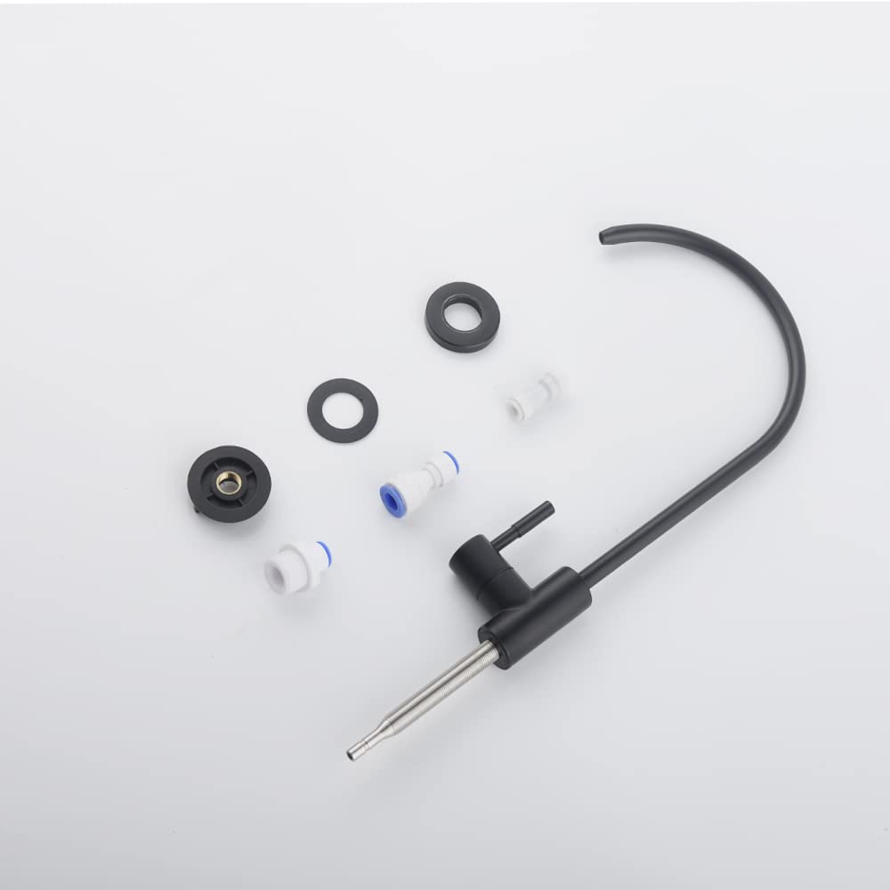 Hogardeco Matte Black Drinking Water Purifier Faucet, Sus304 Stainless Steel Beverage Faucet For Kitchen Under Sink Water Reverse Osmosis Filter System With 1/2" 1/4" 3/8" Tube