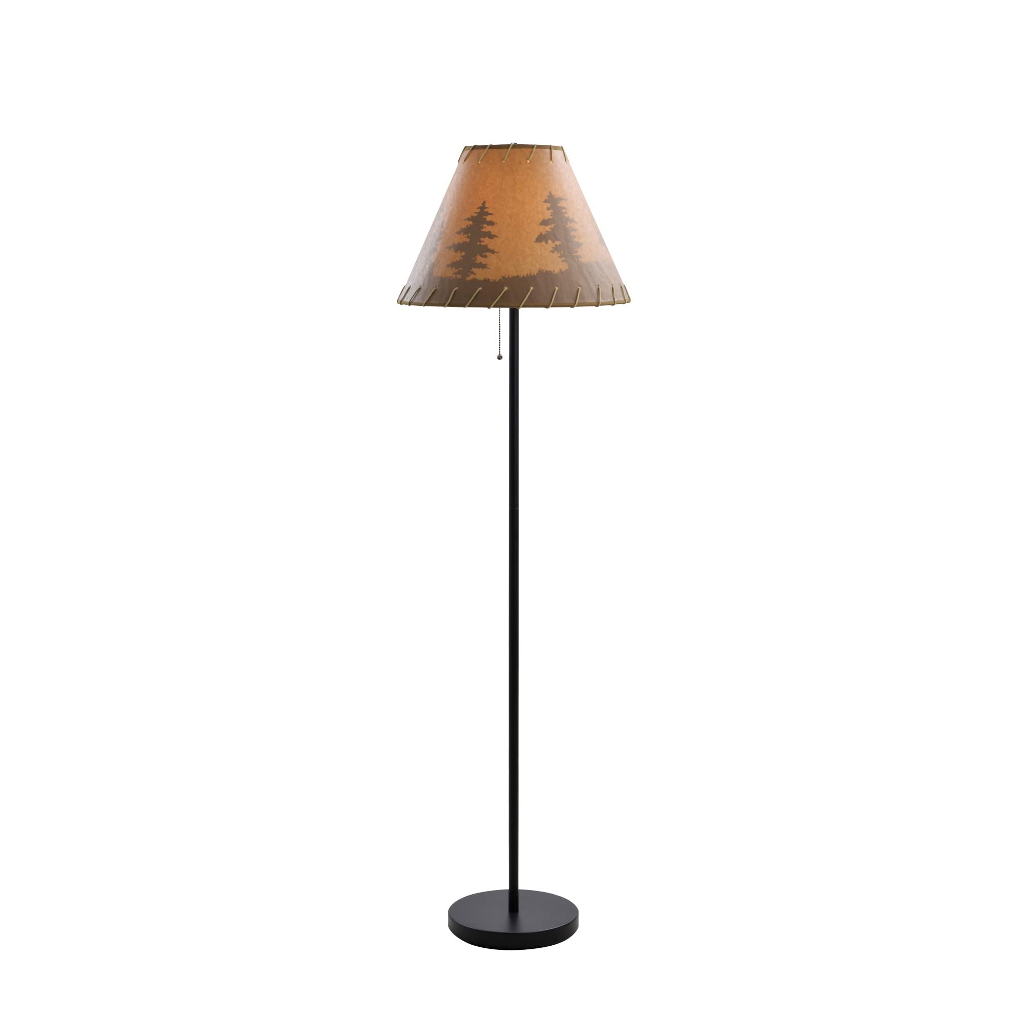 Catalina Lighting 19910-000 Rustic Cabin Lodge Floor Lamp, Standing Lamp, Living Room Light For Cabin Or Home, Led Bulb Not Included, 58", Brown Print