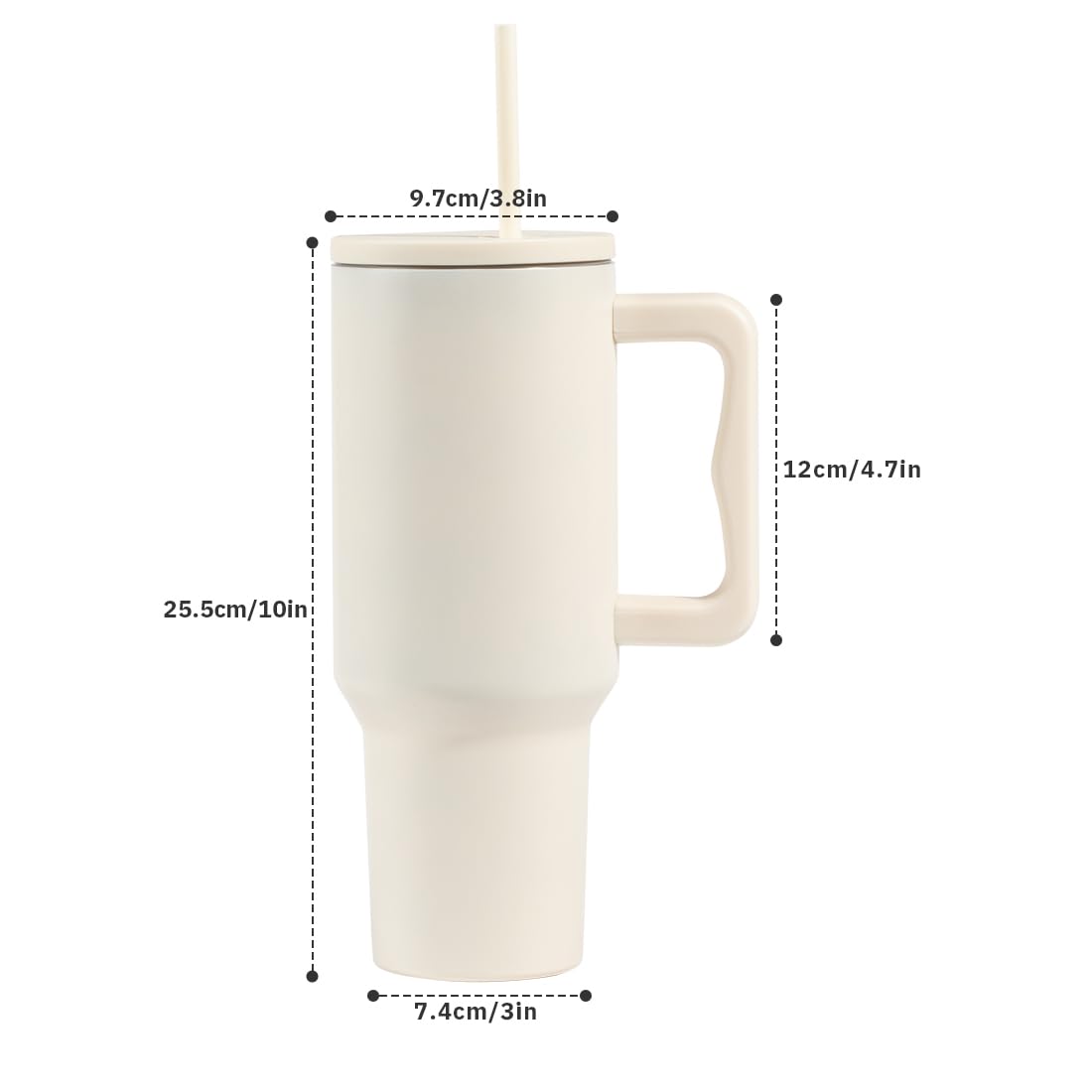 40Oz Stainless Steel Insulated Cup With Handle And Straw,Leak-Proof And Reusable Insulated Travel