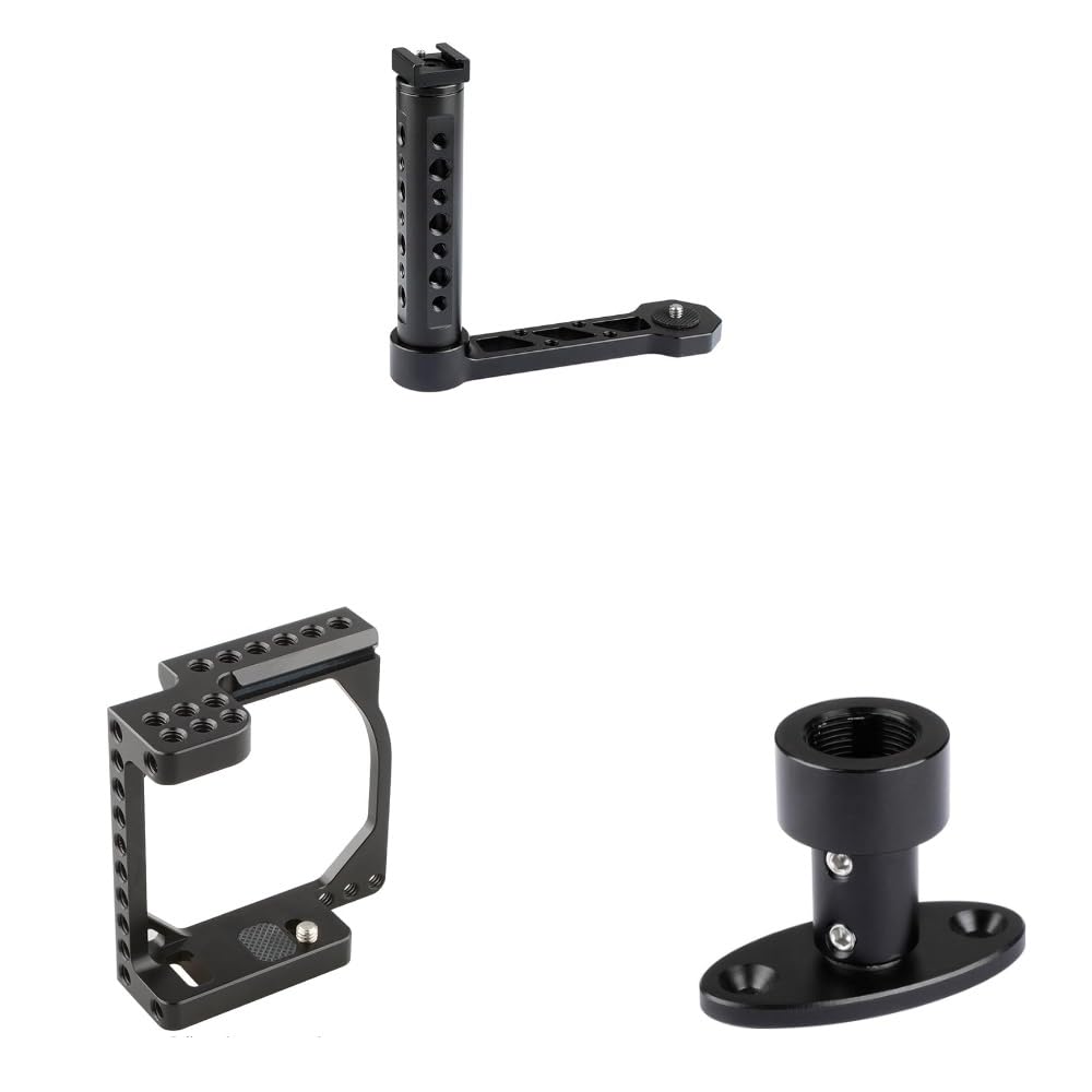 Camvate Universal L Bracket Handle + Table/Ceiling Mount With 5/8"-27 Female Thread + Tiny Cinema Camera Cage