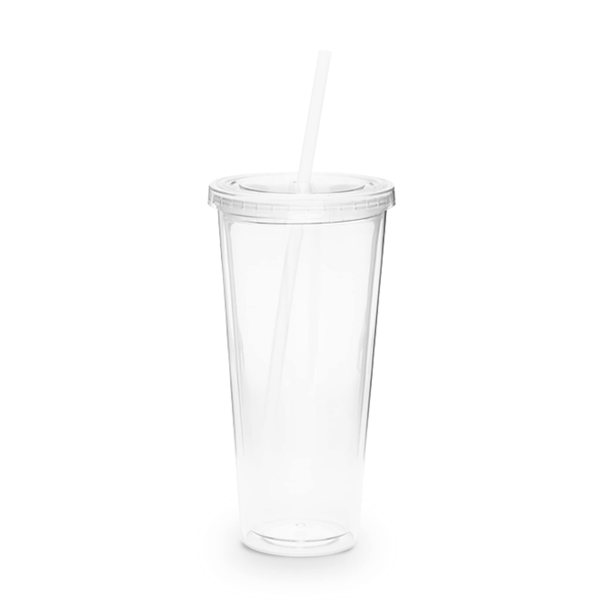 Simple Green Solutions - Acrylic Double Wall Reusable Cups With Lids And Straws For Cold Drinks