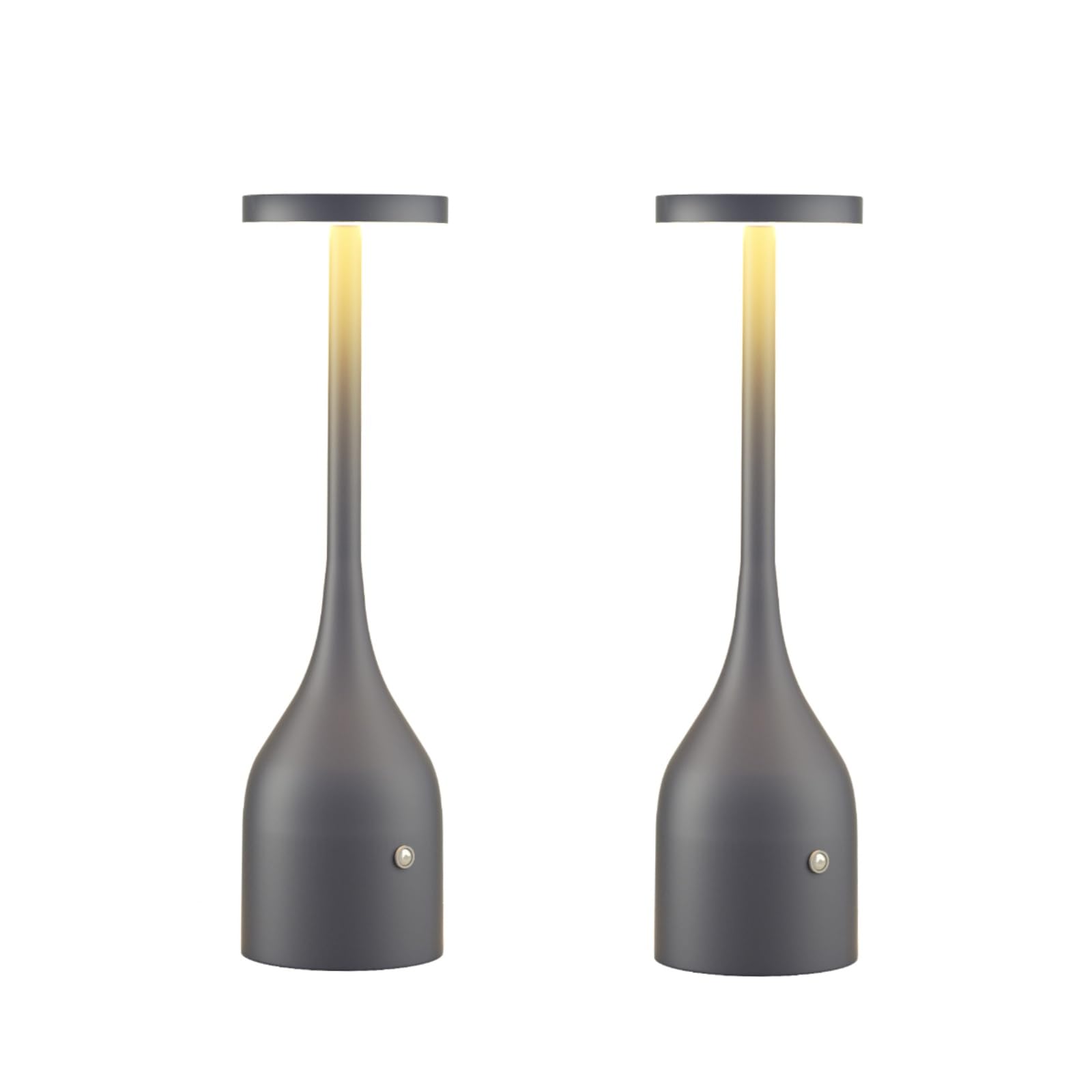 Yogaret 2 Pack Grey Rechargeable Table Lamps Cordless,5000Mah Battery Operated Led Table Light For Outdoor Patio Restaurant Dining Dinner Home Tabletop