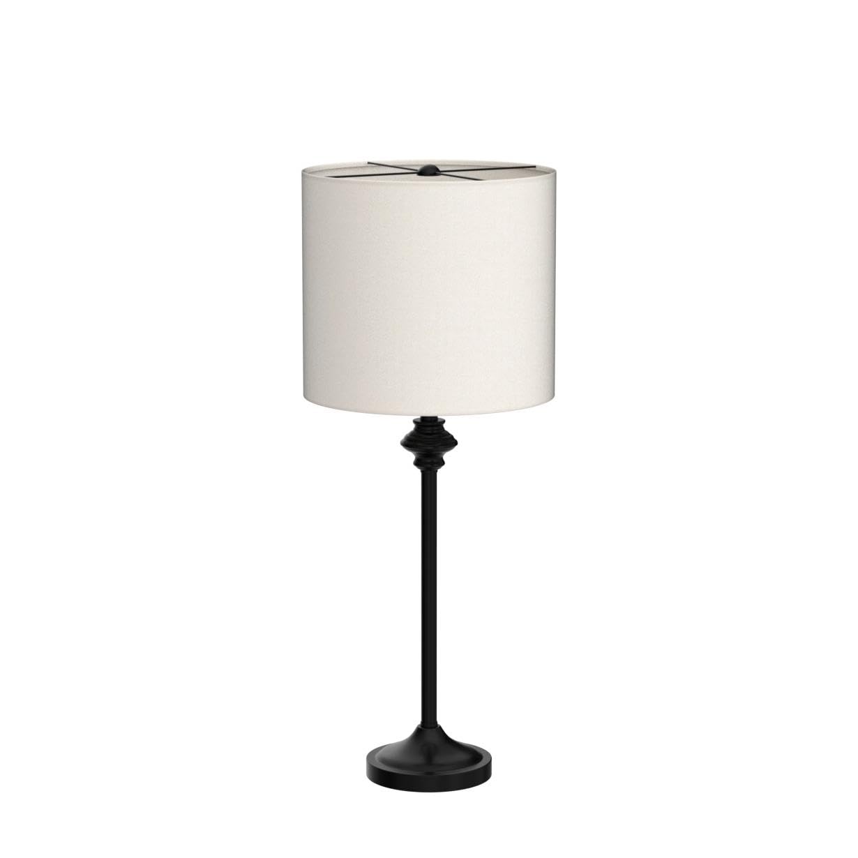 360 Lighting Lynn 26" Tall Skinny Buffet Modern Table Lamps Set Of 2 Black Metal Fabric White Shade Living Room Bedroom Bedside Nightstand House Office Home Reading Kitchen Entryway Console Family