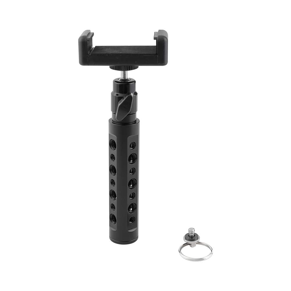 Camvate Aluminum Cheese Handle With Adjustable Smartphone Clip & Ball Head Holder 1/4"-20 Mount - 2515