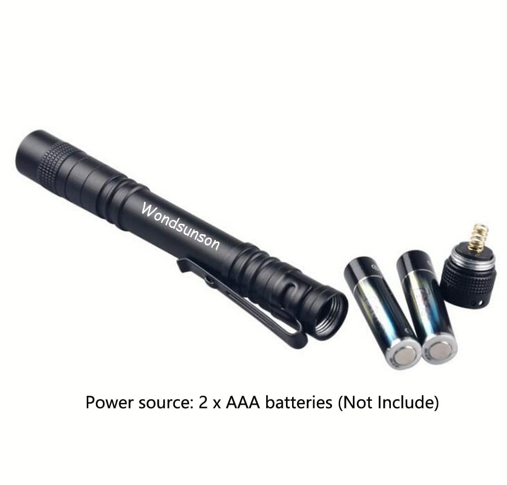 Wondsunson 2 X Blue Light Penlight Pen Type Flashlight One Mode Blue Light Led Torch For Camping Hiking Fishing Hunting Animal Protecting Night Vision