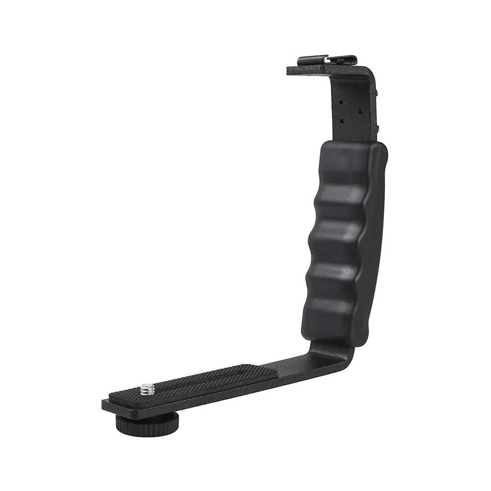 Leshareselect L-Shape Flash Bracket With Dual Flash Cold Shoe Mount Tripod Screw Versatile For Camcorder Microphone Dslr Canon/Nikon/Sony/Yongnuo/Flash Stand
