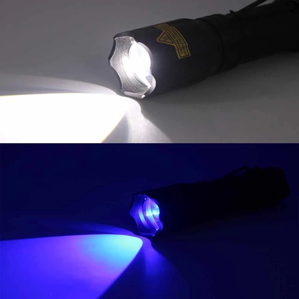 Nucwo 4 Color In 1 Rechargeable Flashlight,50000 Lumens Red White Blue Green Light Led Flashlights Zoomable Waterproof Multicolor Tactical Torch For Night Vision Fishing Camping Hiking