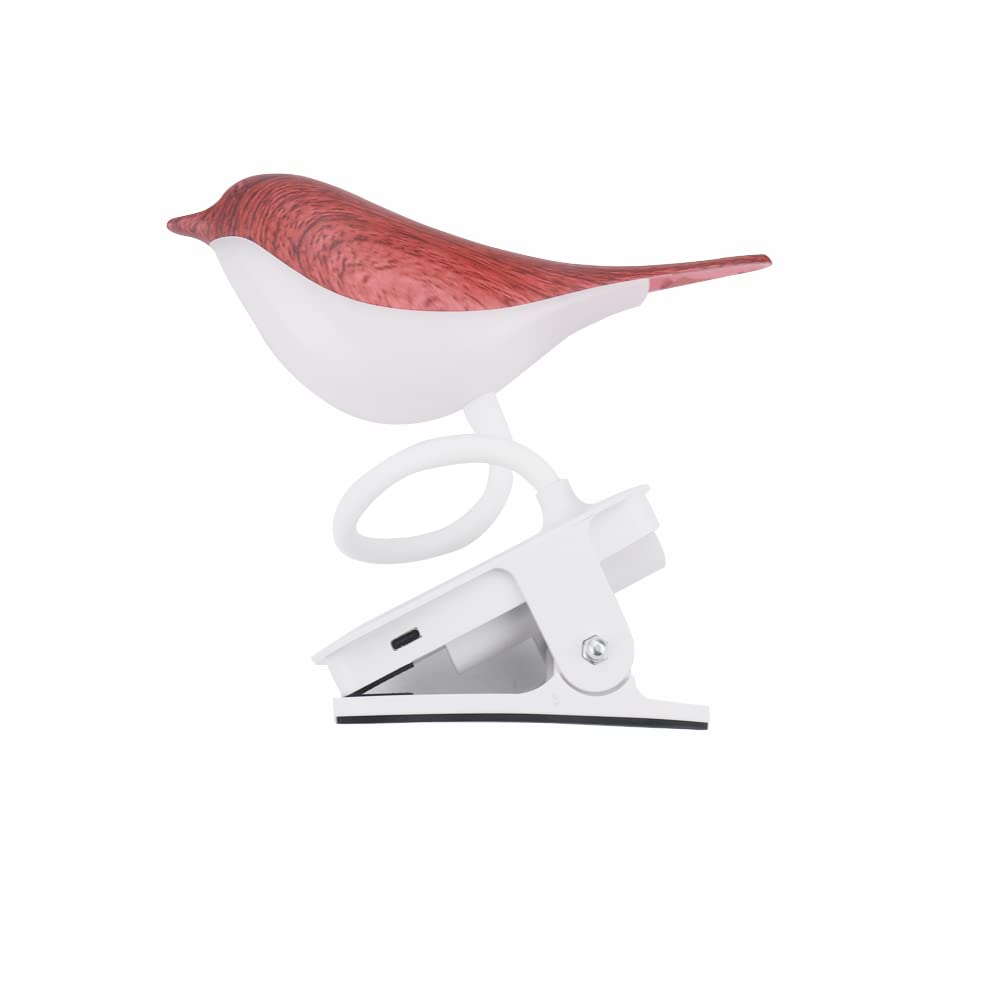 Zdayoz Bird Reading Table Lamp Student Children'S Study Special Bedroom Charging Clip Lamp Bedside Night Lamp (Brown)