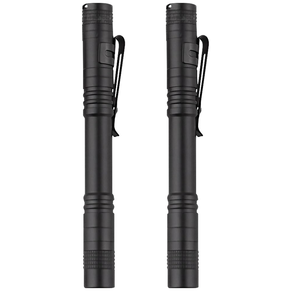 Japard Mini Flashlight 2 Pack, Pen Pocket Light, Small Compact Handheld, Waterproof Emergency Fishing Camping Golf Sports Inspection Work Outdoor