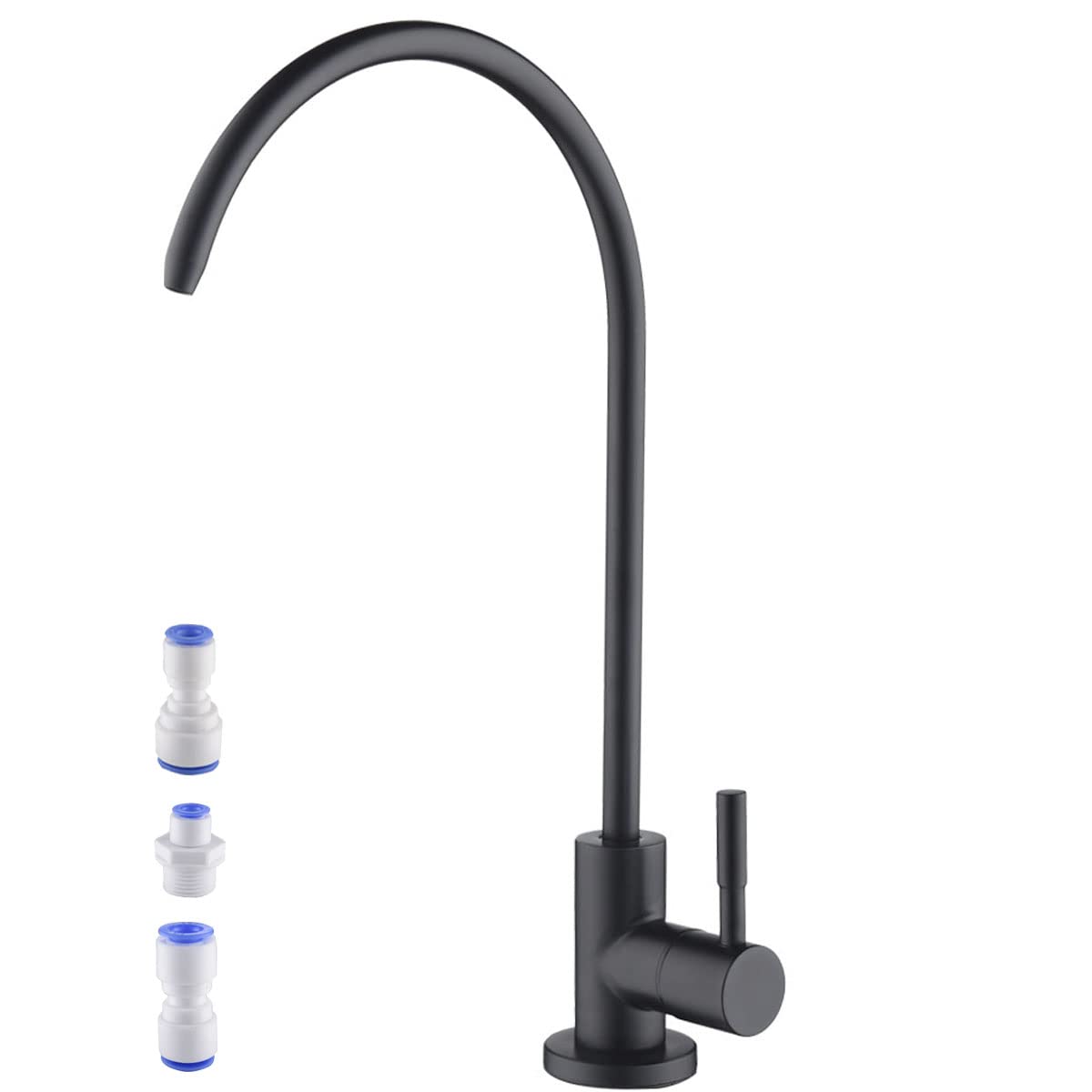 Hogardeco Matte Black Drinking Water Purifier Faucet, Sus304 Stainless Steel Beverage Faucet For Kitchen Under Sink Water Reverse Osmosis Filter System With 1/2" 1/4" 3/8" Tube