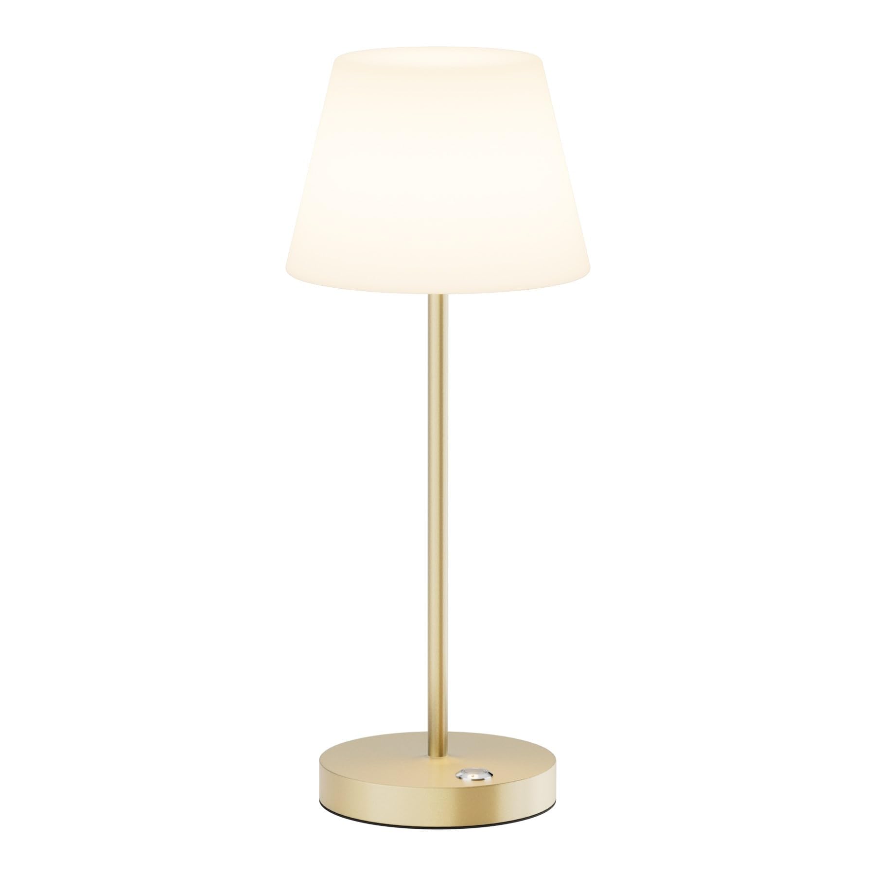 Coinmit Cordless Table Lamp, 6000Mah Battery Powered Lamp, Modern Led Rechargeable Bedside Night Lamp, Outdoor Waterproof Acrylic Gold Table Lamp, Gold