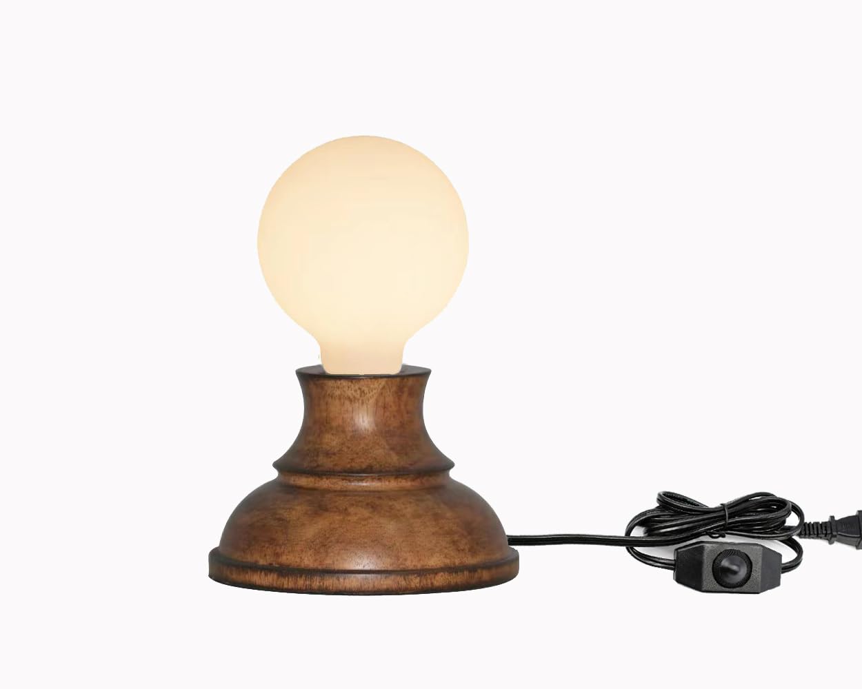 Luxon Beside Table Lamp, Dimmalbe Small Table Lamp,Vintage Minimalist Solid Wood Night Stand Light,Desk Light For Living Room, Dorm, Home Office,Bedroom (8W Led Bulb Included)