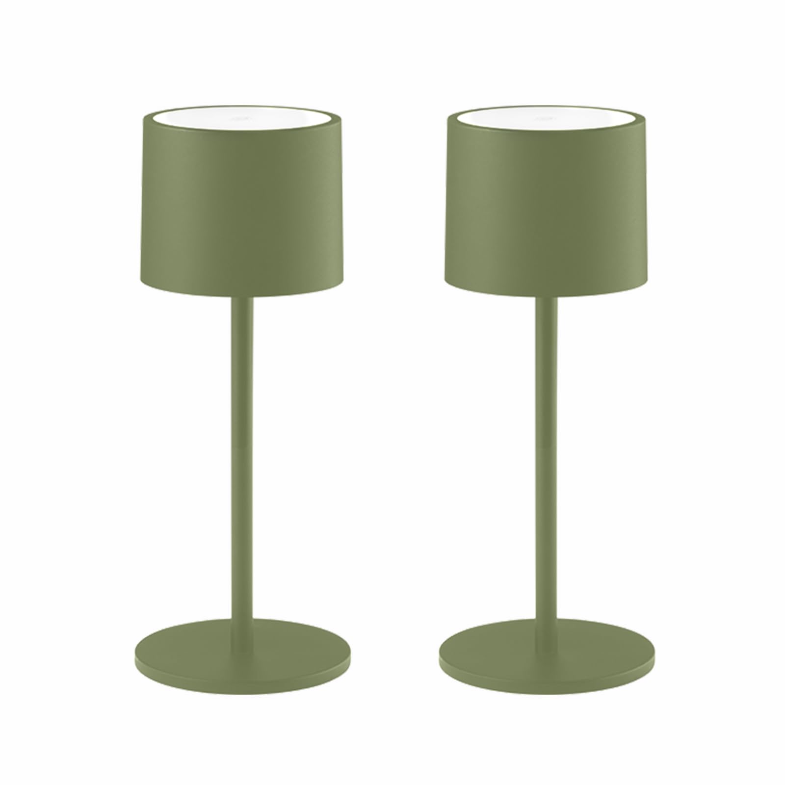 Bkzo 2 Pack Rechargeable Table Lamps, Battery Powered Led Desk Lamp, 3 Color Stepless Dimming Up, Portable Table Light For Bedroom/Couple Dinner/Desk/Cafe/Dining Room/Terrace,Waterproof & Wireless