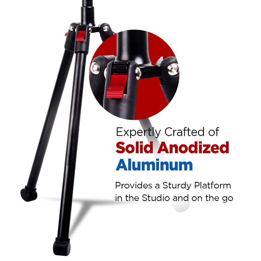 Vidpro St-90 Venturemaxx Professional 90-Inch Adjustable Stand - Lightweight Tripod Compatible With Cameras Camcorders Smartphones Ring Lights Microphones & More Includes Ball Head & Clamp