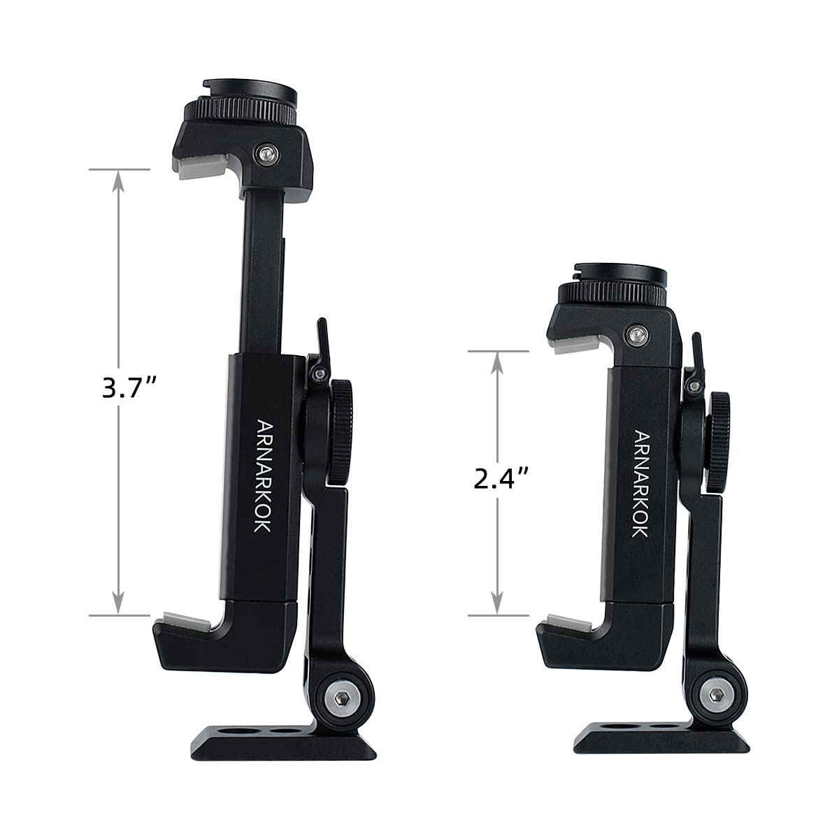 Arnarkok Metal Phone Tripod Mount W Rotatable Cold Shoe,Compatible With Iphone Tripod Adapter, Cell Phone Mount Holder,Hot Video Vlogging Rig