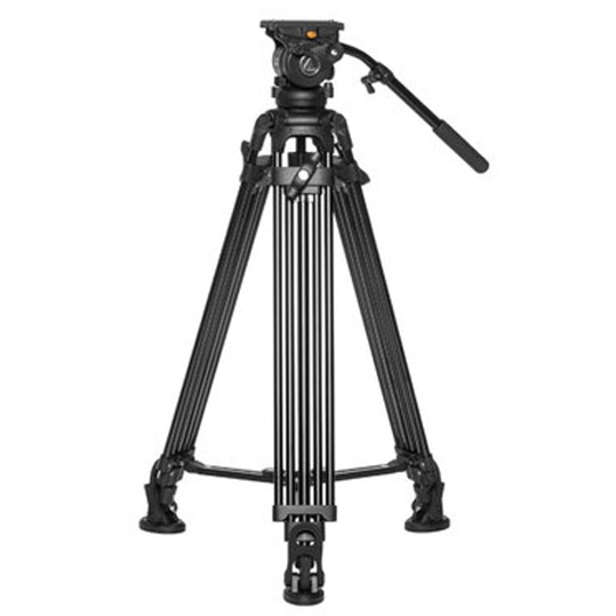 Ikan 2 Stage Aluminum Video Tripod W/ Gh05 Fluid Pan/Tilt Head, Maximum Height: 67″, 75Mm Bowl, Variable Tilt/Drag, 15.4Lb Capacity, Includes Padded Shoulder Bag (Eg05A2) - Black