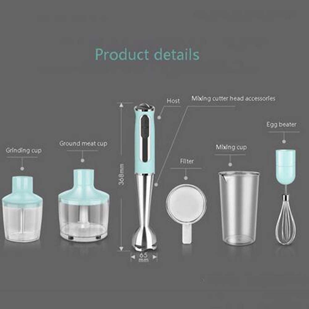 Zhykll 600W 4-In-1 Immersion Hand Blender, Titanium Plated, Speed Multifunctional Ultra-Stick, Turbo Mode, Bpa- Egg Whisk/Milk Frother Detachable