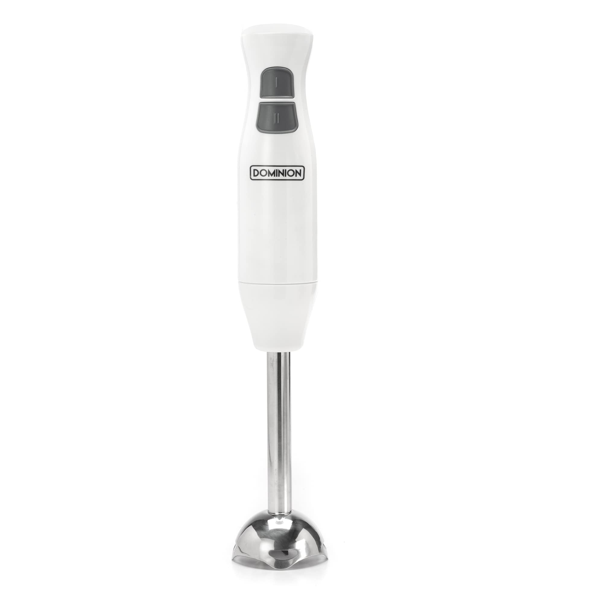 Dominion Electric Multi Purpose Immersion Stick Hand Blender Stick Includes Stainless Steel Shaft & Blades, Powerful 180 Watt Ice Crushing 2-Speed Control One Hand Mixer, Removable Blending Stick For Easy Cleaning, White