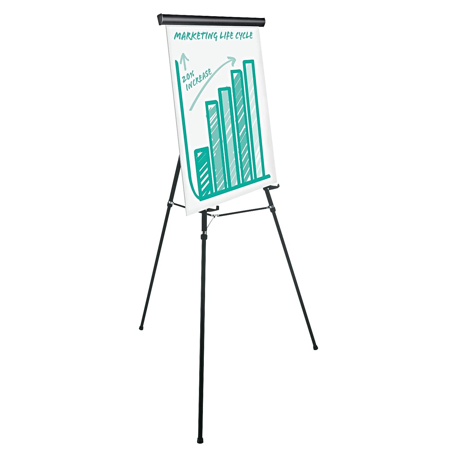 Nicky Nice Universal 43034 Heavy Duty Presentation Easel, 69-Inch Maximum Height, Metal, Black