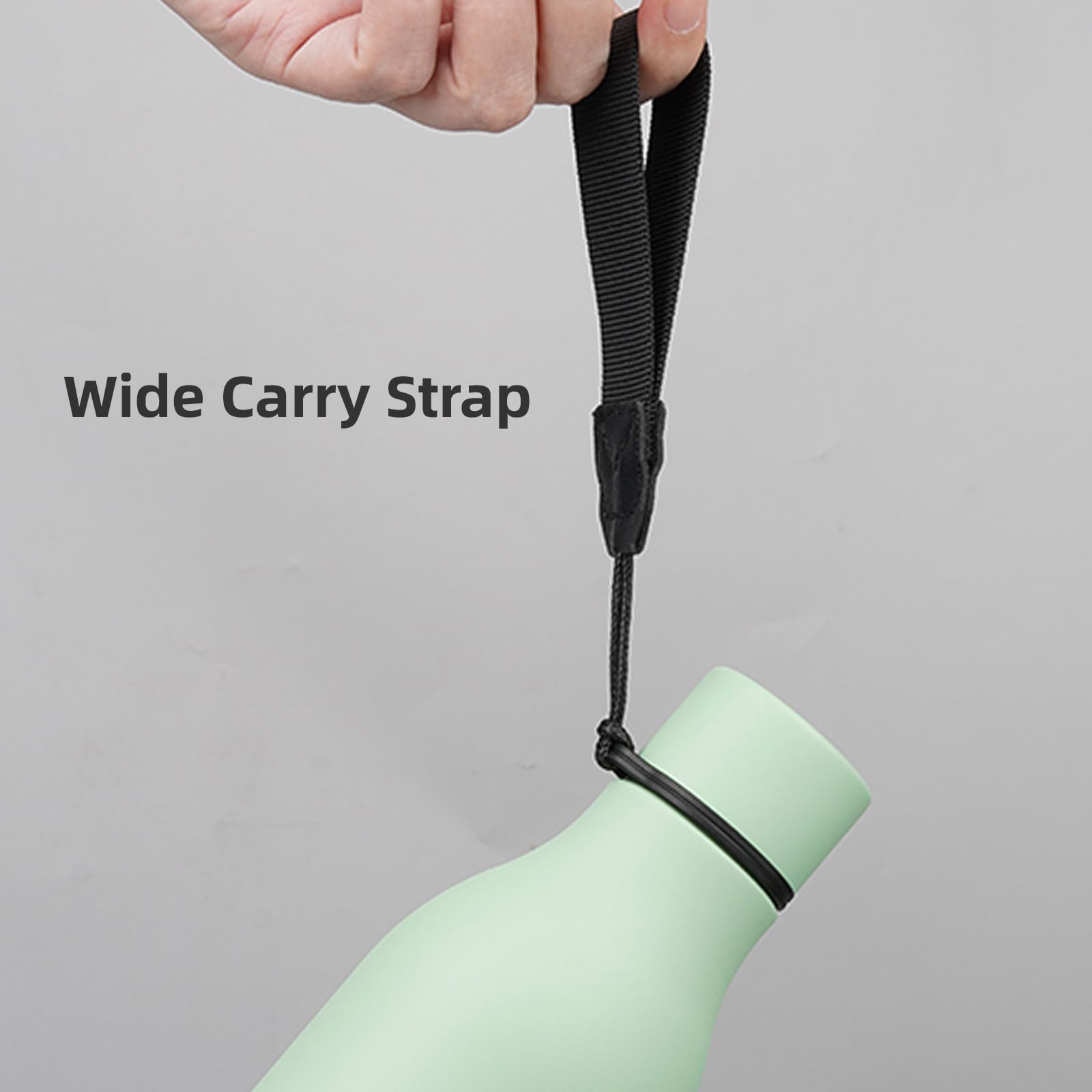 Insulated Water Bottle With Strap,18 Oz Double Wall Stainless Steel Vacuum Bottles Metal